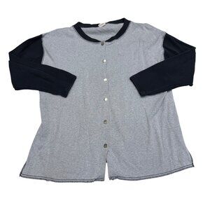 Fitigues Women's Jersey Style Metal Snap Button Cotton Top Made In USA, Size S